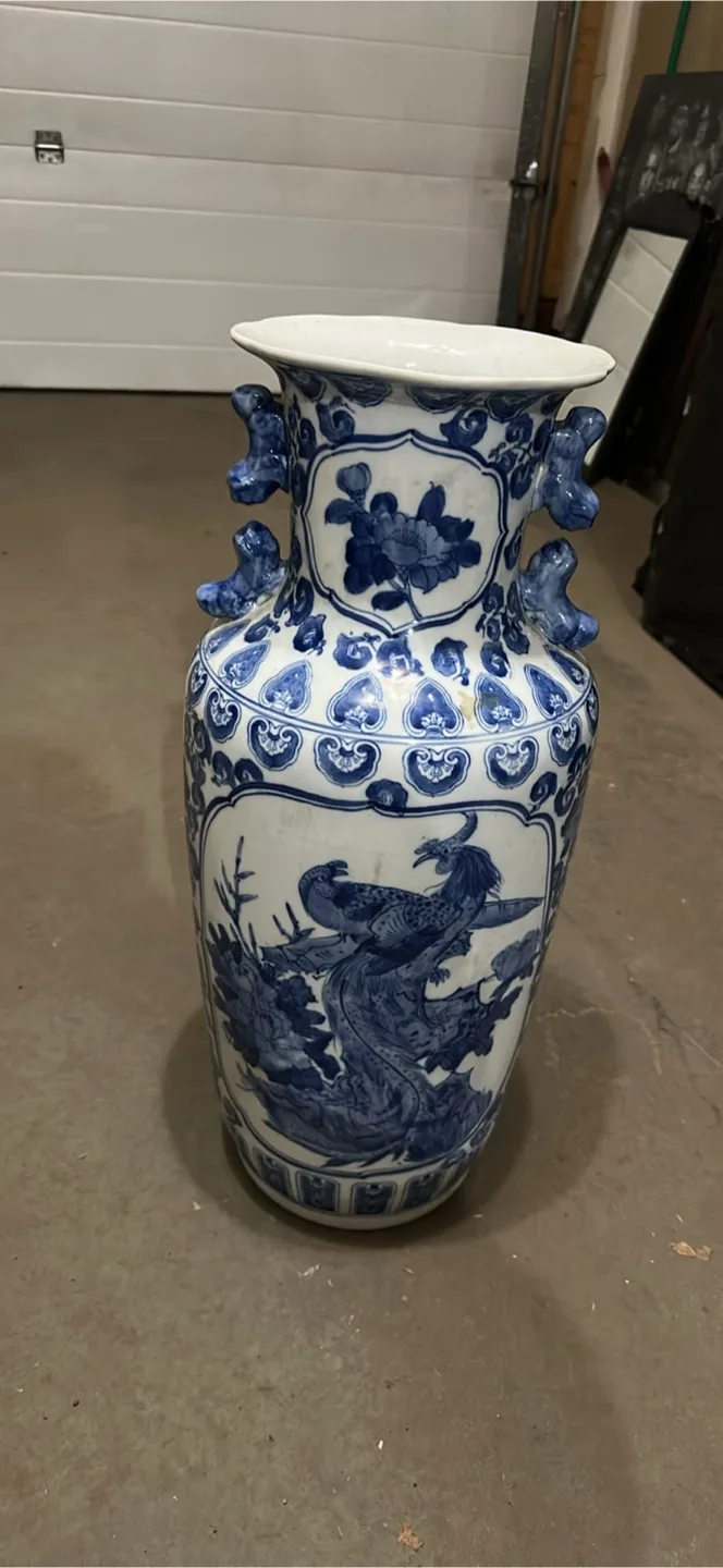 Large Blue and White Porcelain Vase thumbnail