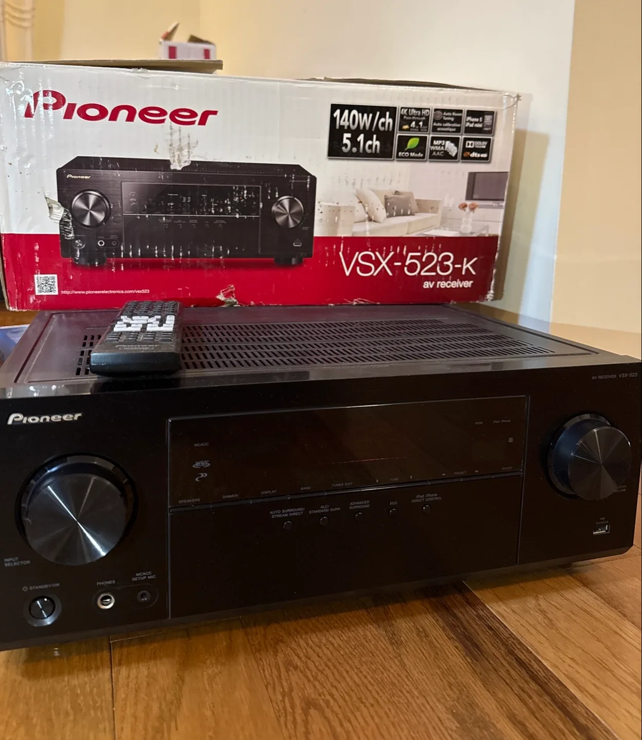 5.1ch Pioneer VSX-523-K Receiver, 140W/ch thumbnail