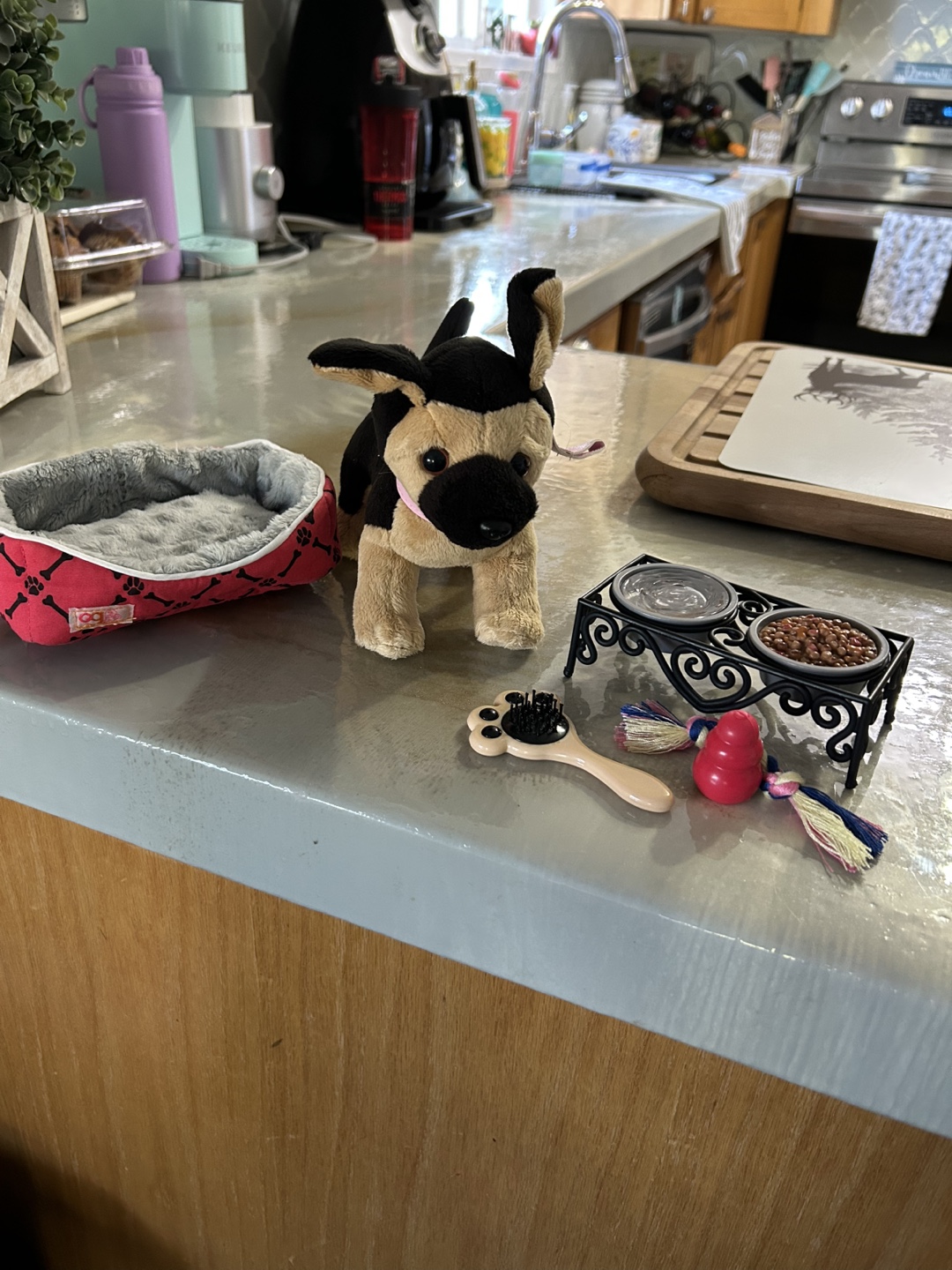 Adorable German Shepherd Puppy Play Set with Accessories