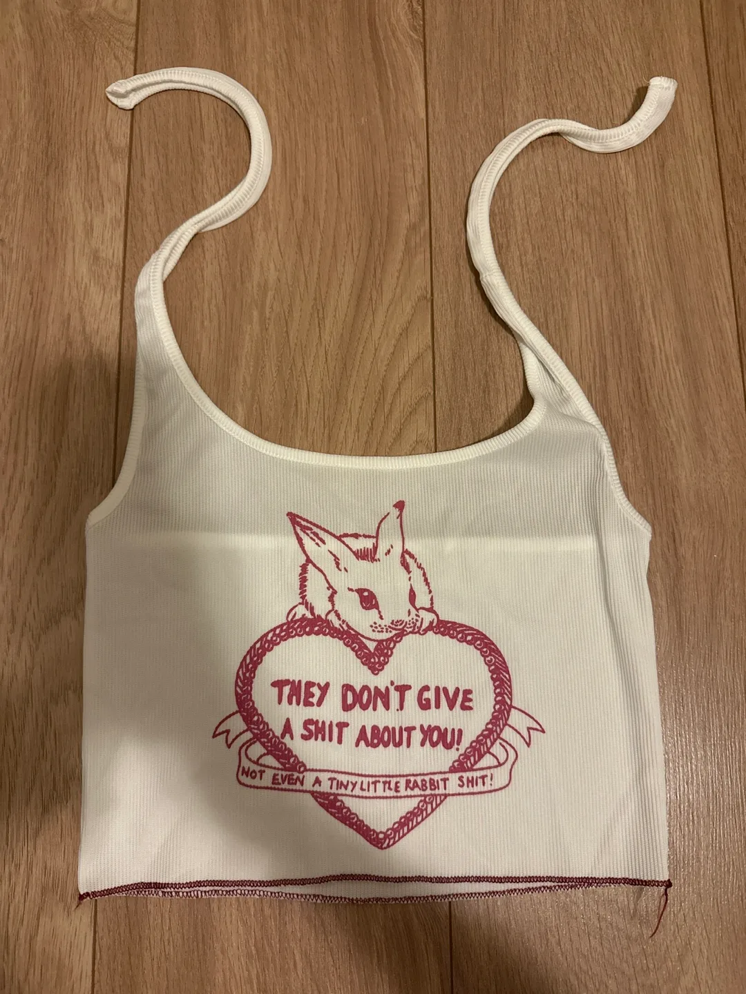 Free with purchase - White Bunny Graphic Halter Crop Top thumbnail