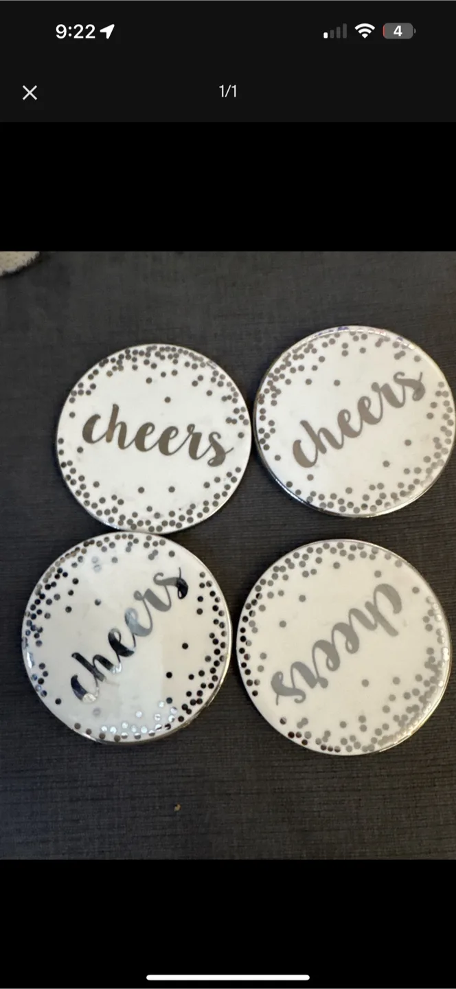 Set of Four Cheers Coasters thumbnail