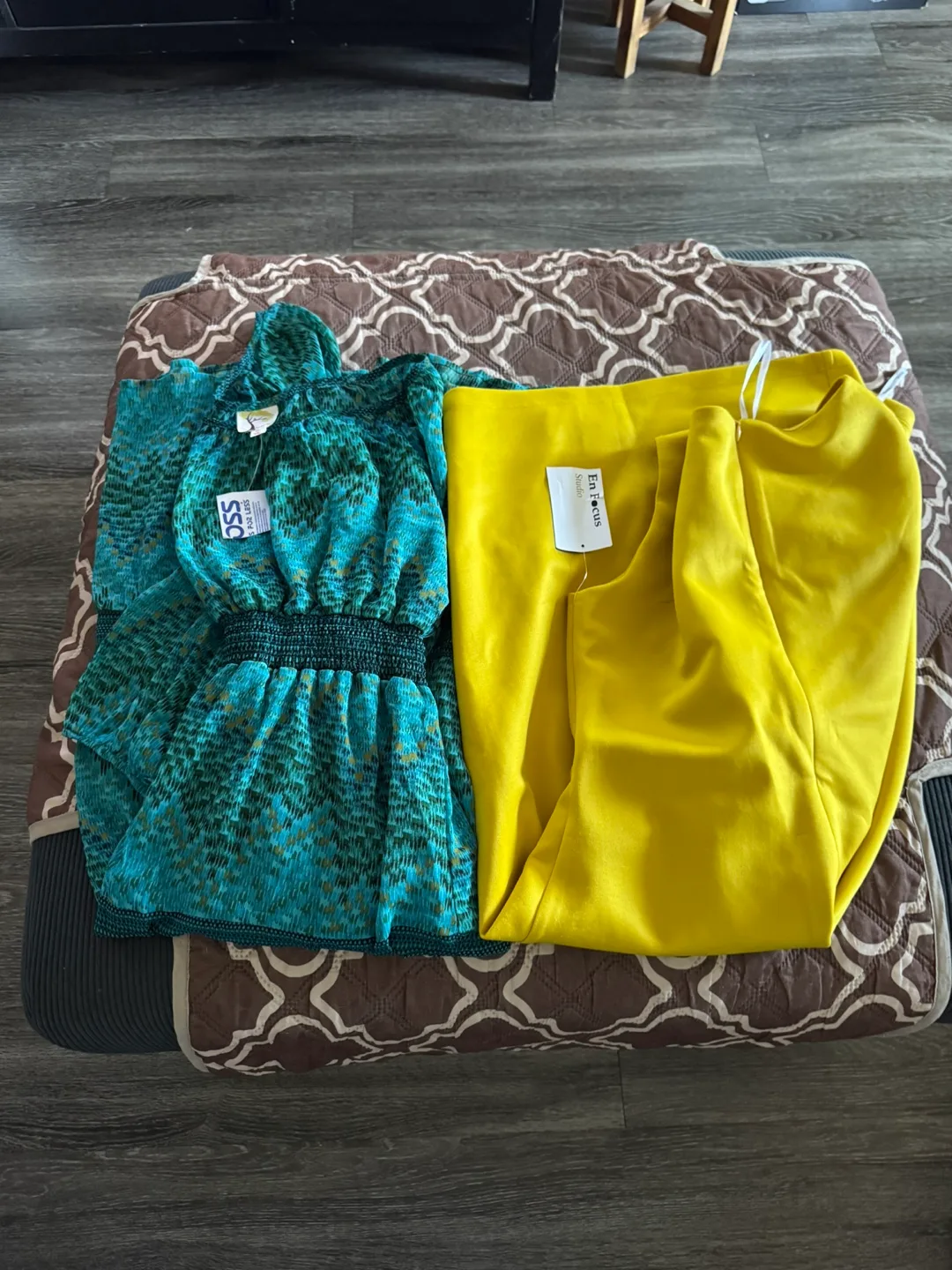 Women's  Yellow Dress and Teal  Dress Bundle thumbnail