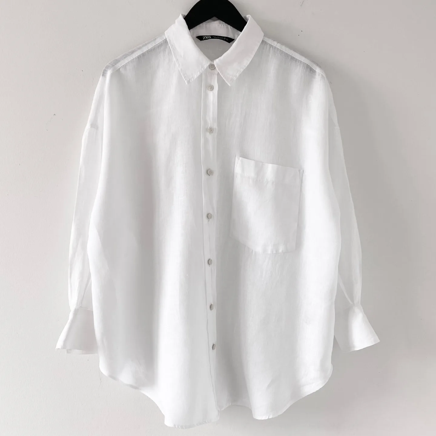 Zara 100% Linen Button-Up Shirt thumbnail