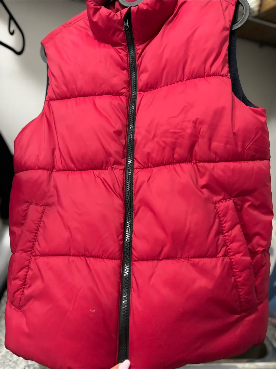 Old Navy Red Puffer Vest - Size Large (10-12) thumbnail