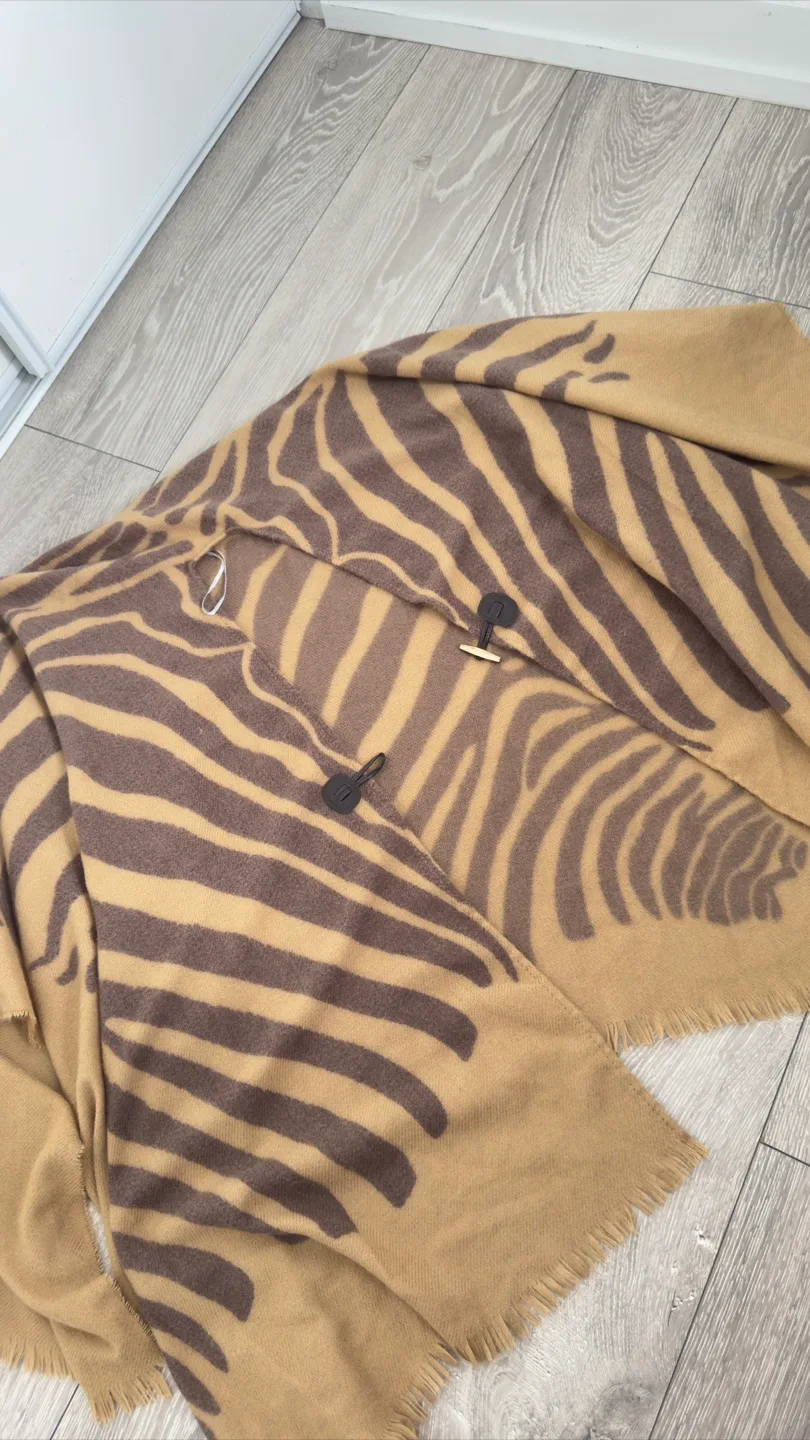 Zebra Print Poncho - Size 0/S thumbnail