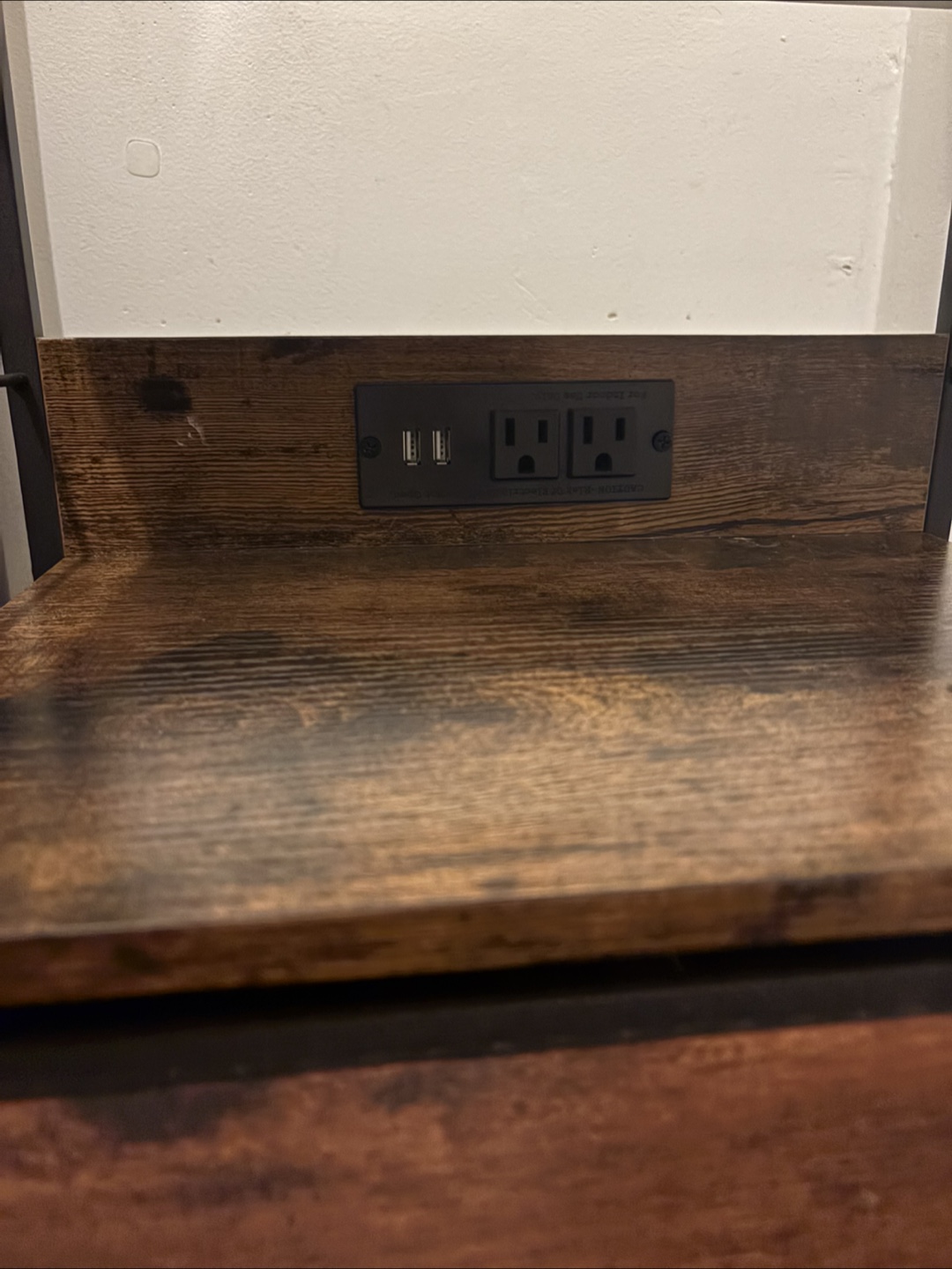 Nightstand with Built-in Outlets and Storage - photo 4