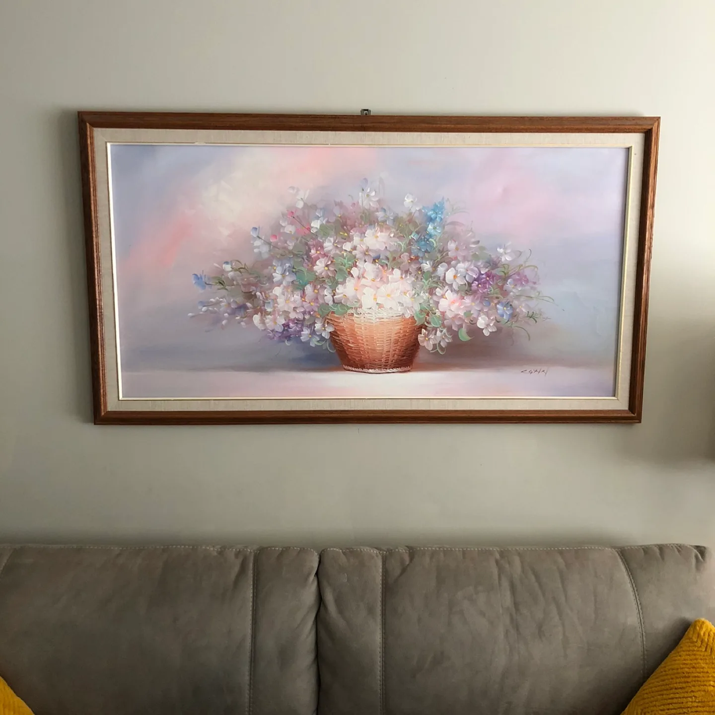 Vintage Framed Floral Canvas Painting thumbnail