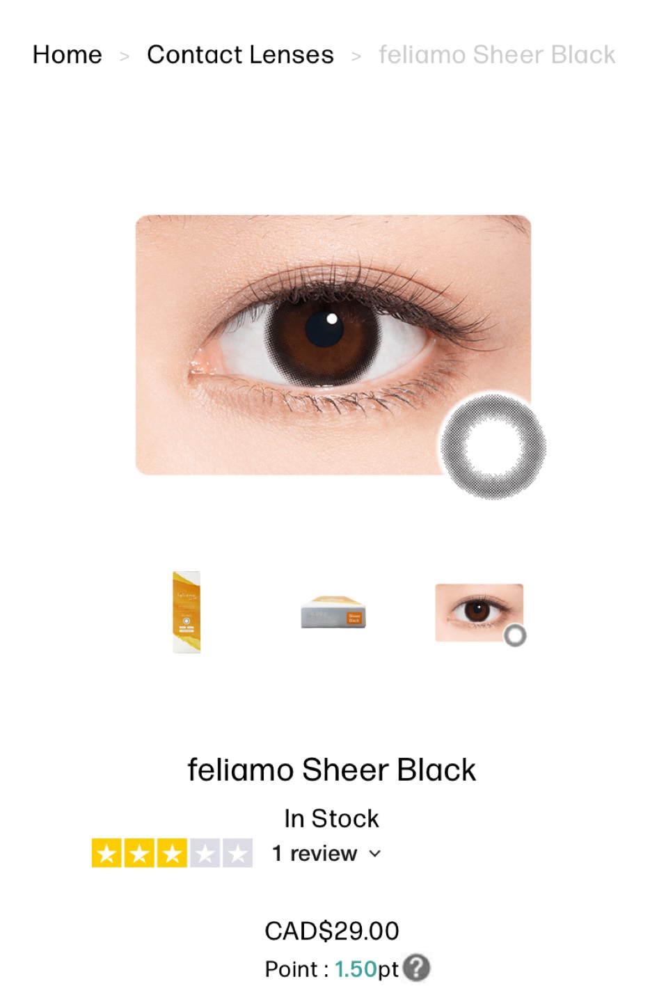 Feliamo Sheer Black 1-Day Contact Lenses - 6 lenses - photo 3