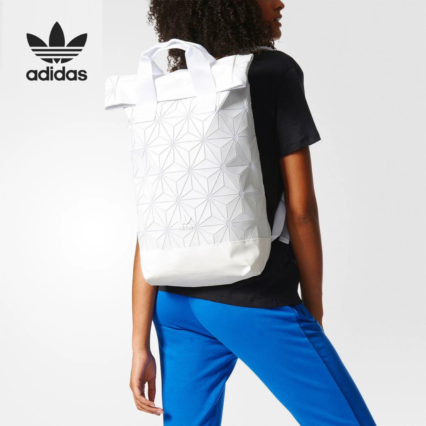 Adidas White 3D roll top Backpack
