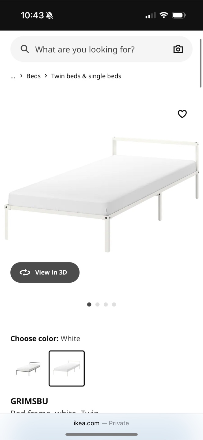IKEA Twin Bed Frame - White