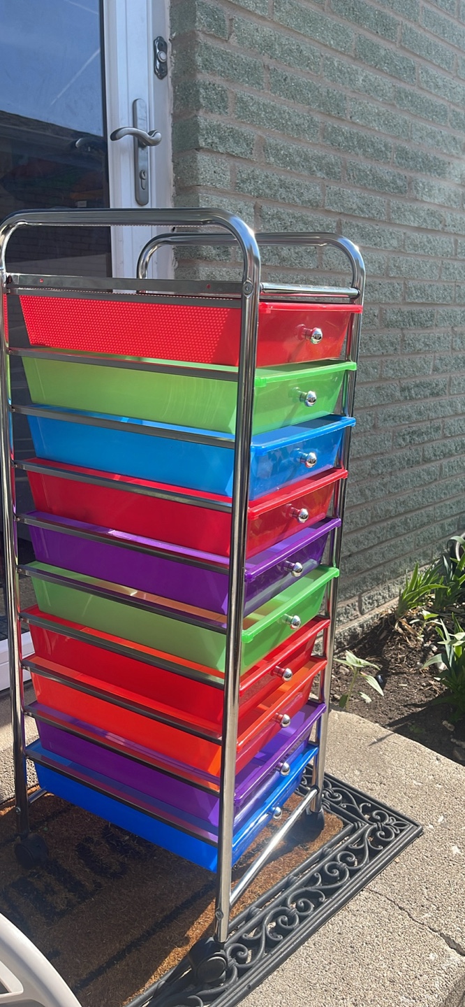 Colorful Rolling Cart with Multiple Drawers - photo 3