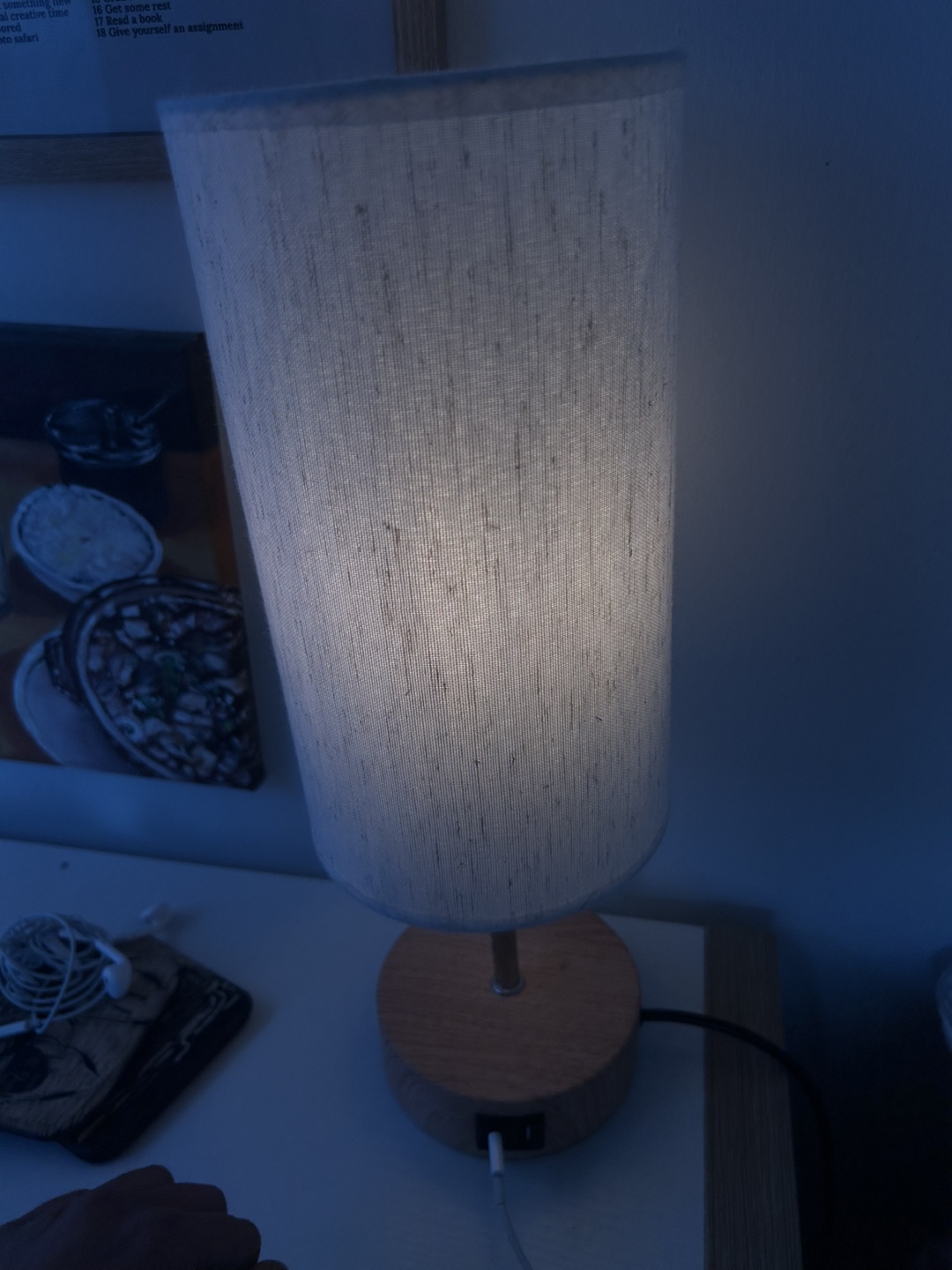 Touch Wooden Desk Lamp with USB Charging Port - photo 5
