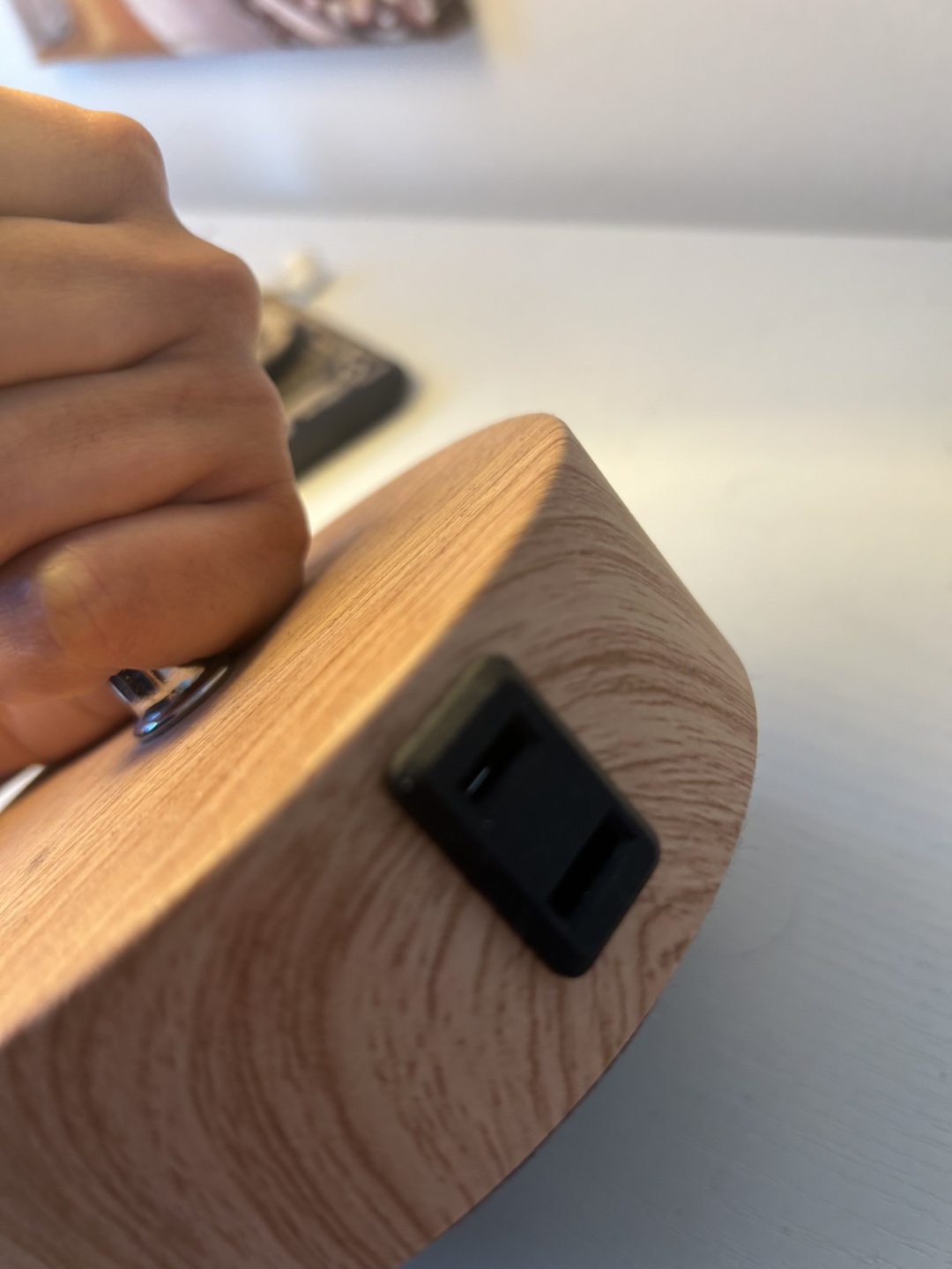 Touch Wooden Desk Lamp with USB Charging Port - photo 2