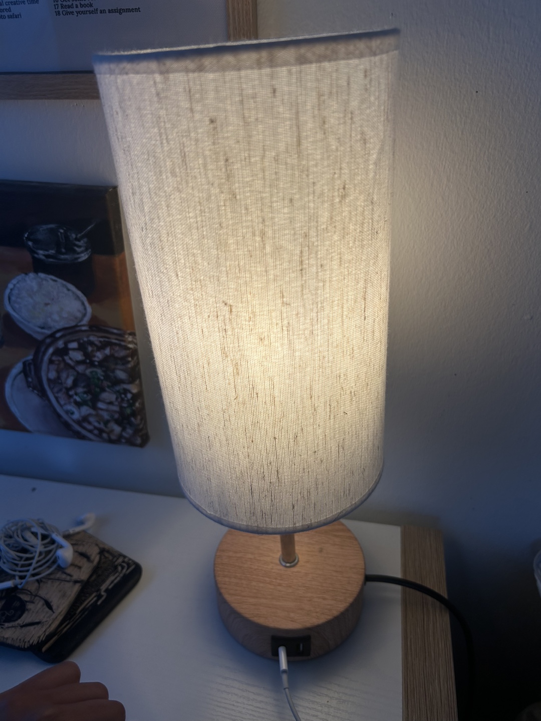 Touch Wooden Desk Lamp with USB Charging Port - photo 4