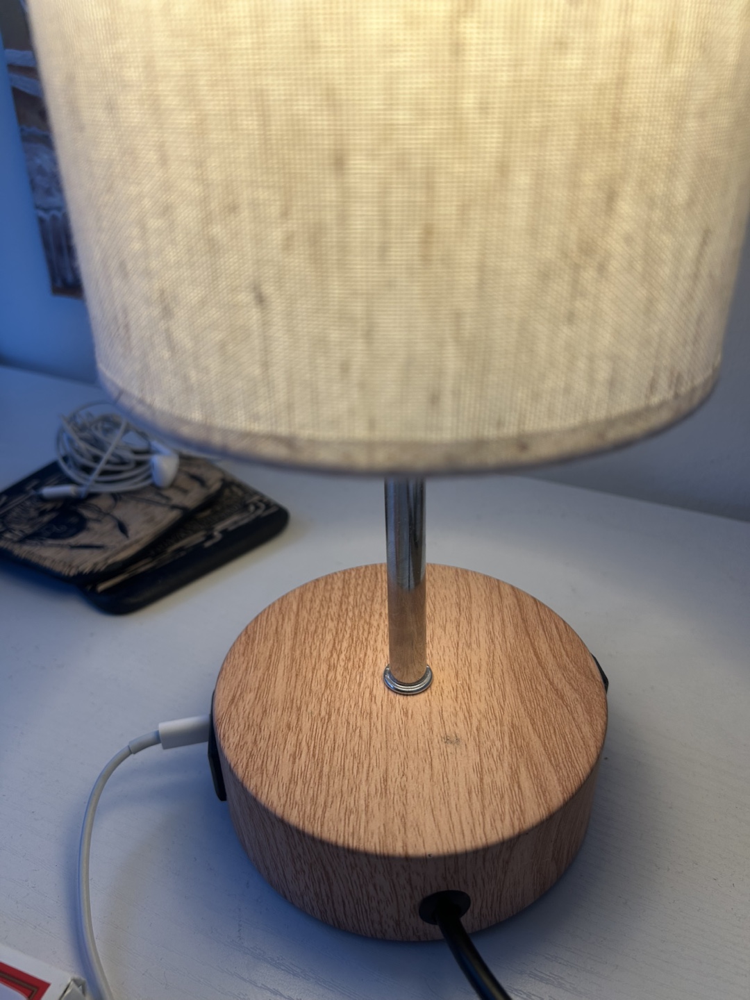 Touch Wooden Desk Lamp with USB Charging Port