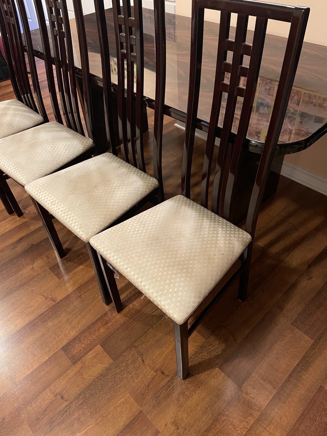 Four- Chair Dining Set(real wood) with Dark Wood Table - photo 4