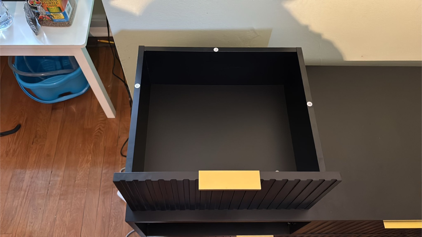 Black 6-Drawer Dresser with Gold Handles - photo 3