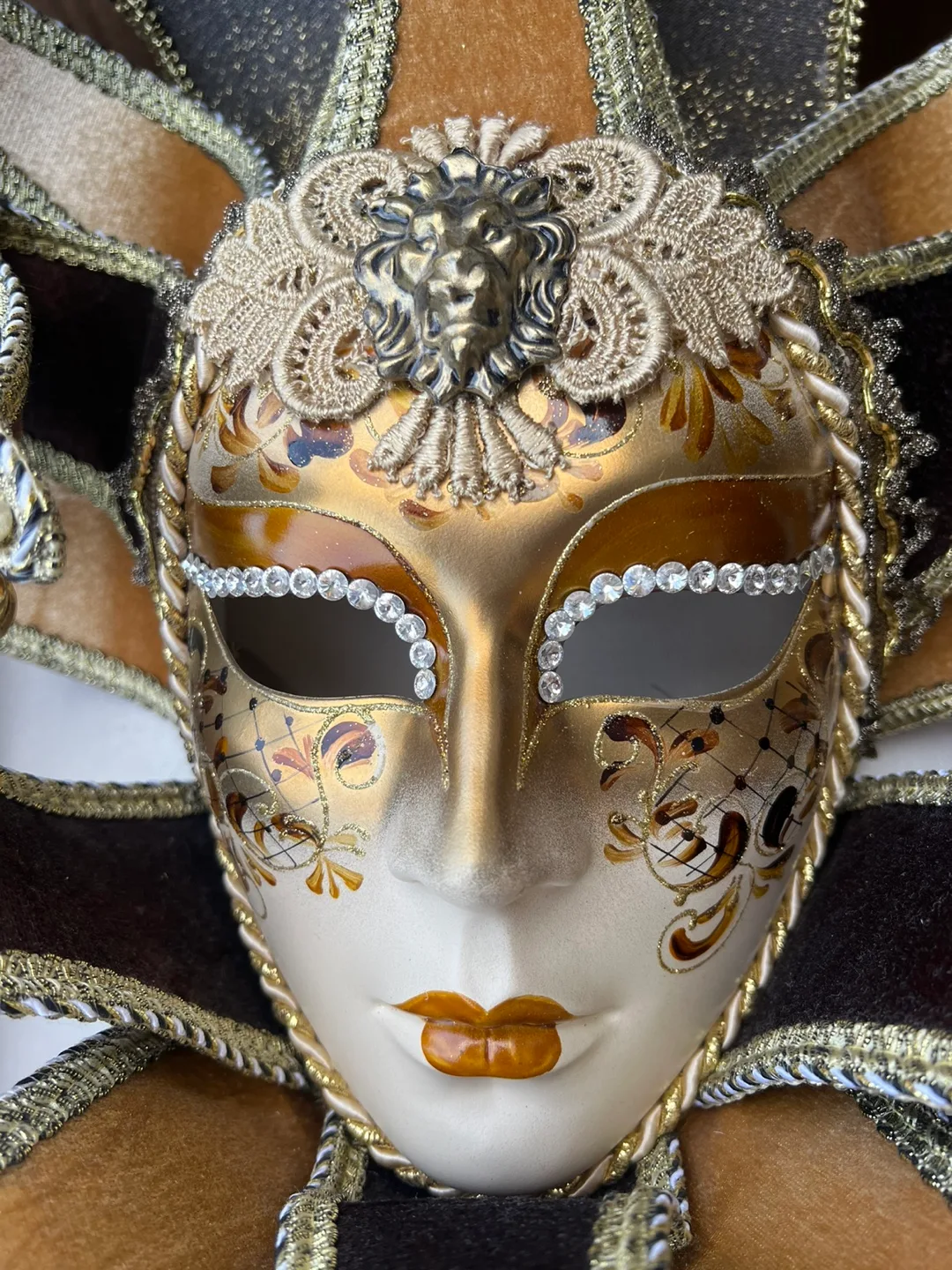 Venetian Carnival Mask - Gold and Brown thumbnail