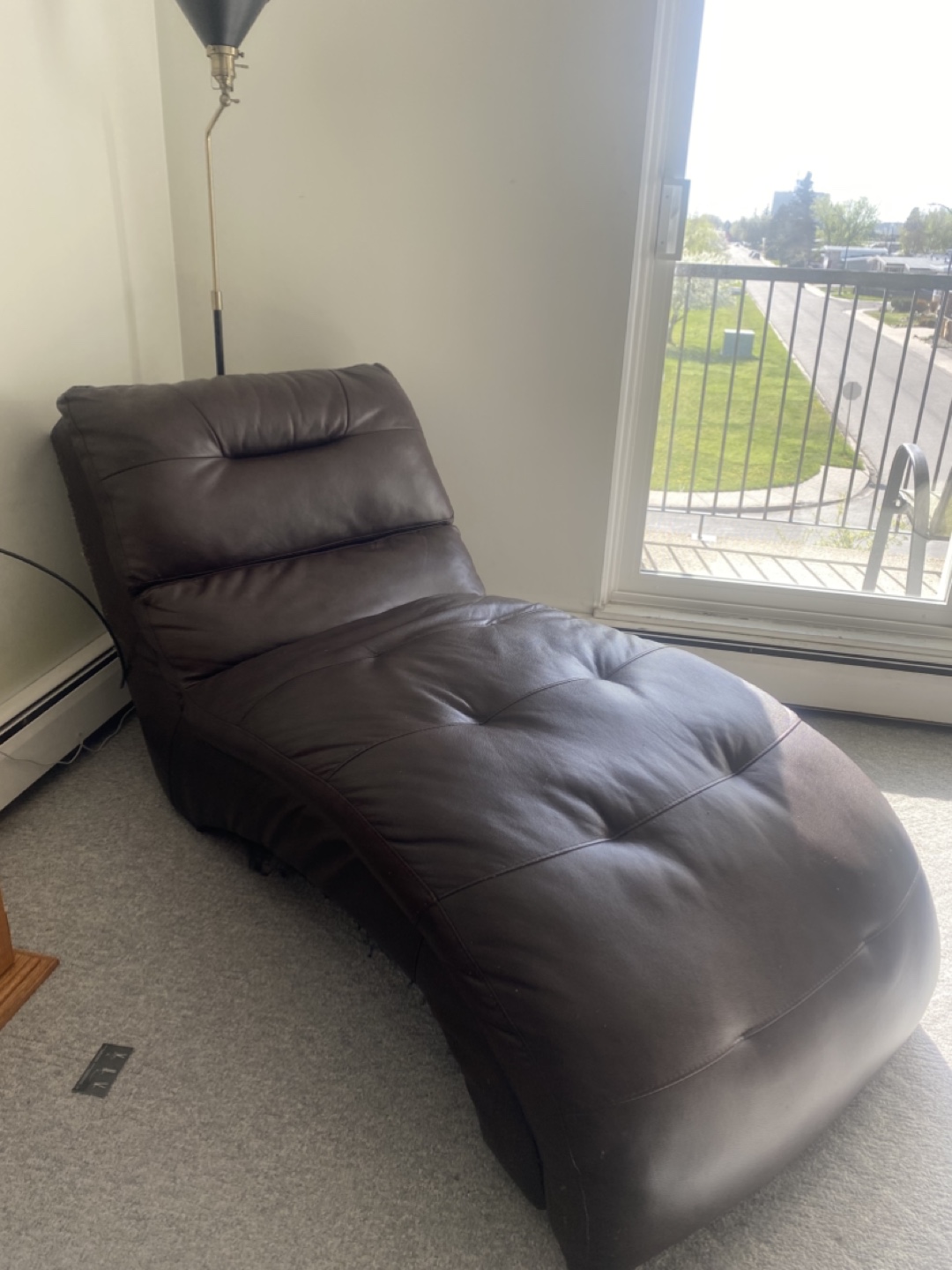 Brown Leather Chaise Lounge