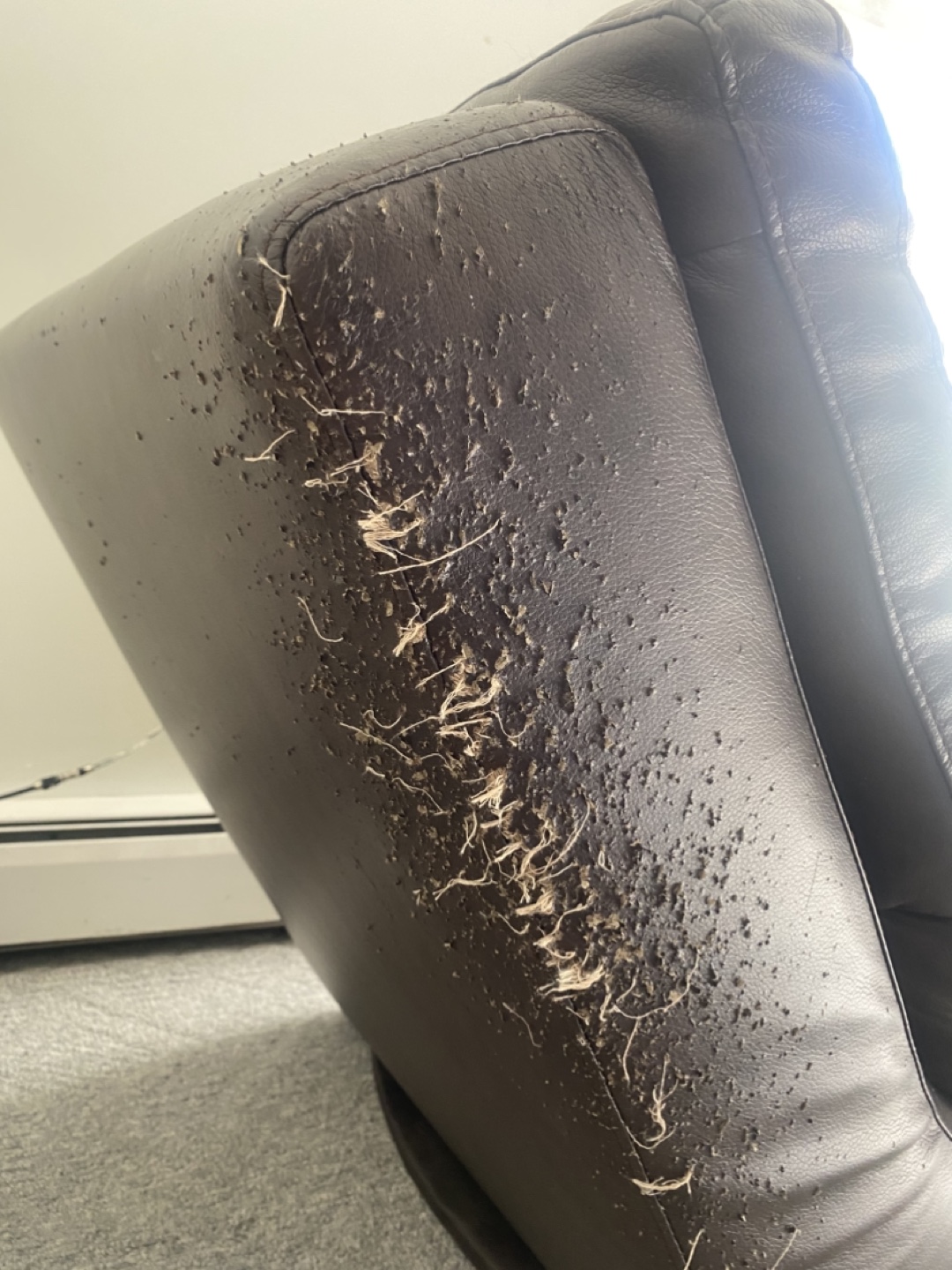Brown Leather Chaise Lounge - photo 3