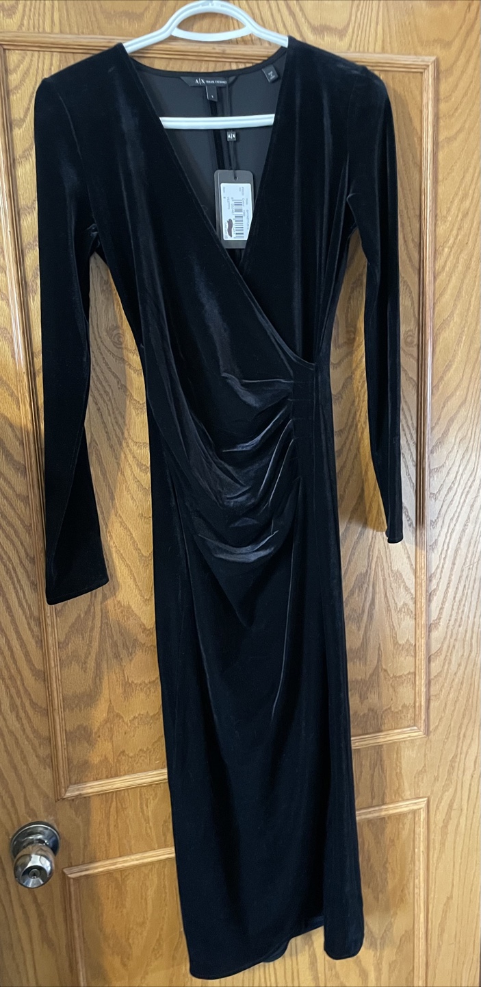 AX Armani Exchange Velvet Wrap Dress, Size Small