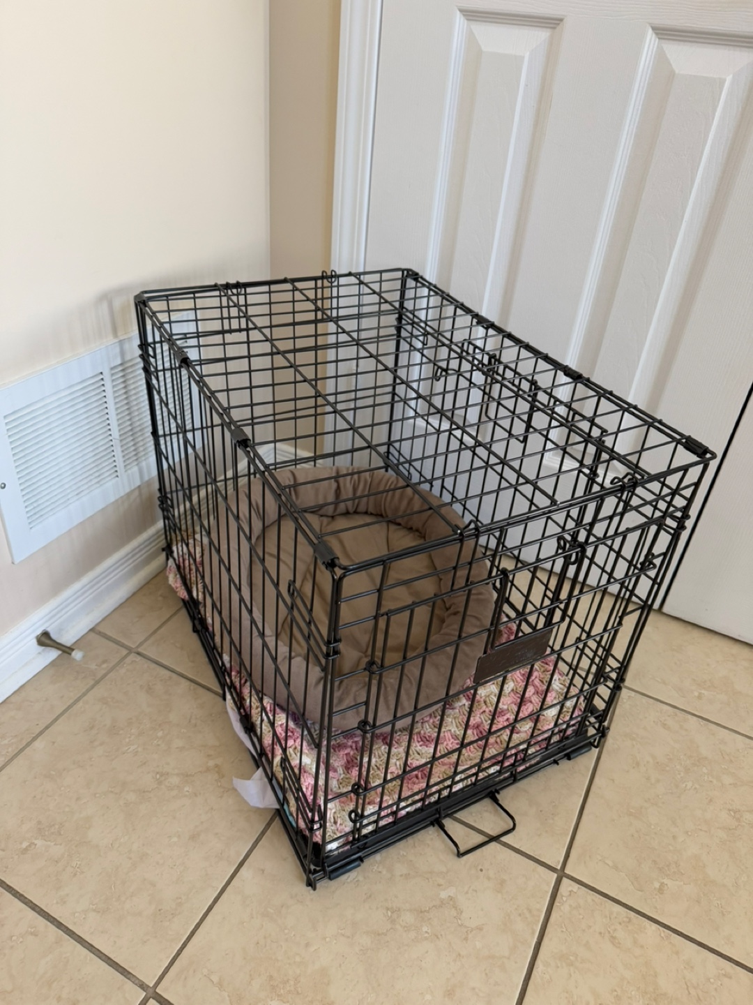 Black Metal Dog Crate with Tray - photo 2