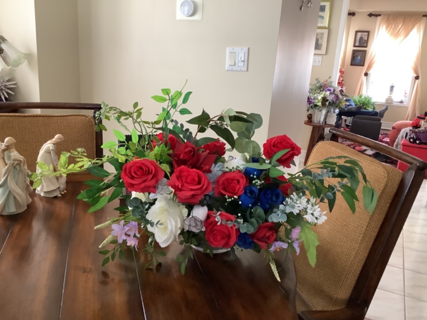 Red, White, and Blue Artificial Flower Arrangement