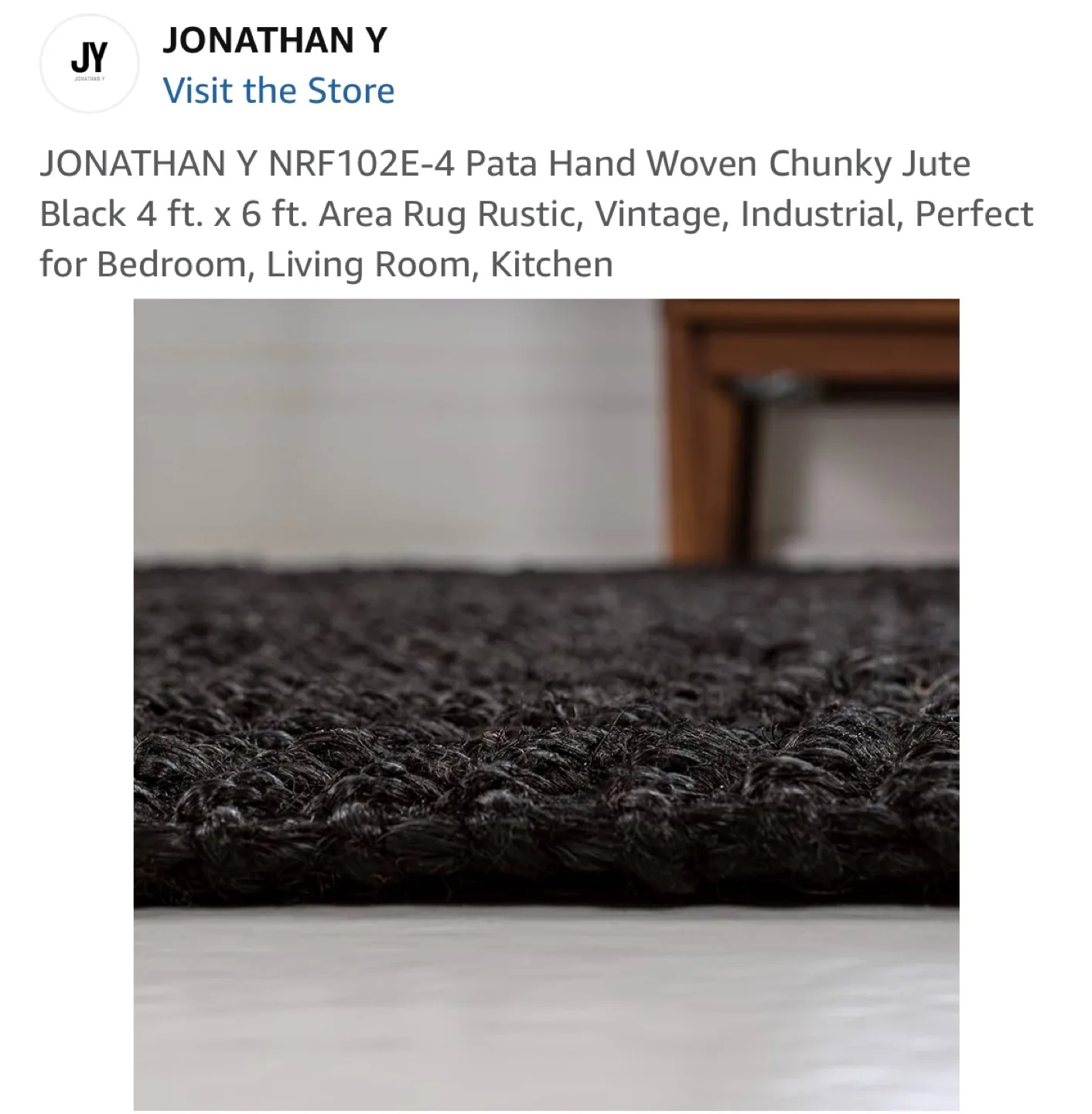 Jonathan Y Pata Hand Woven Chunky Jute Area Rug - Black image indicator(6)