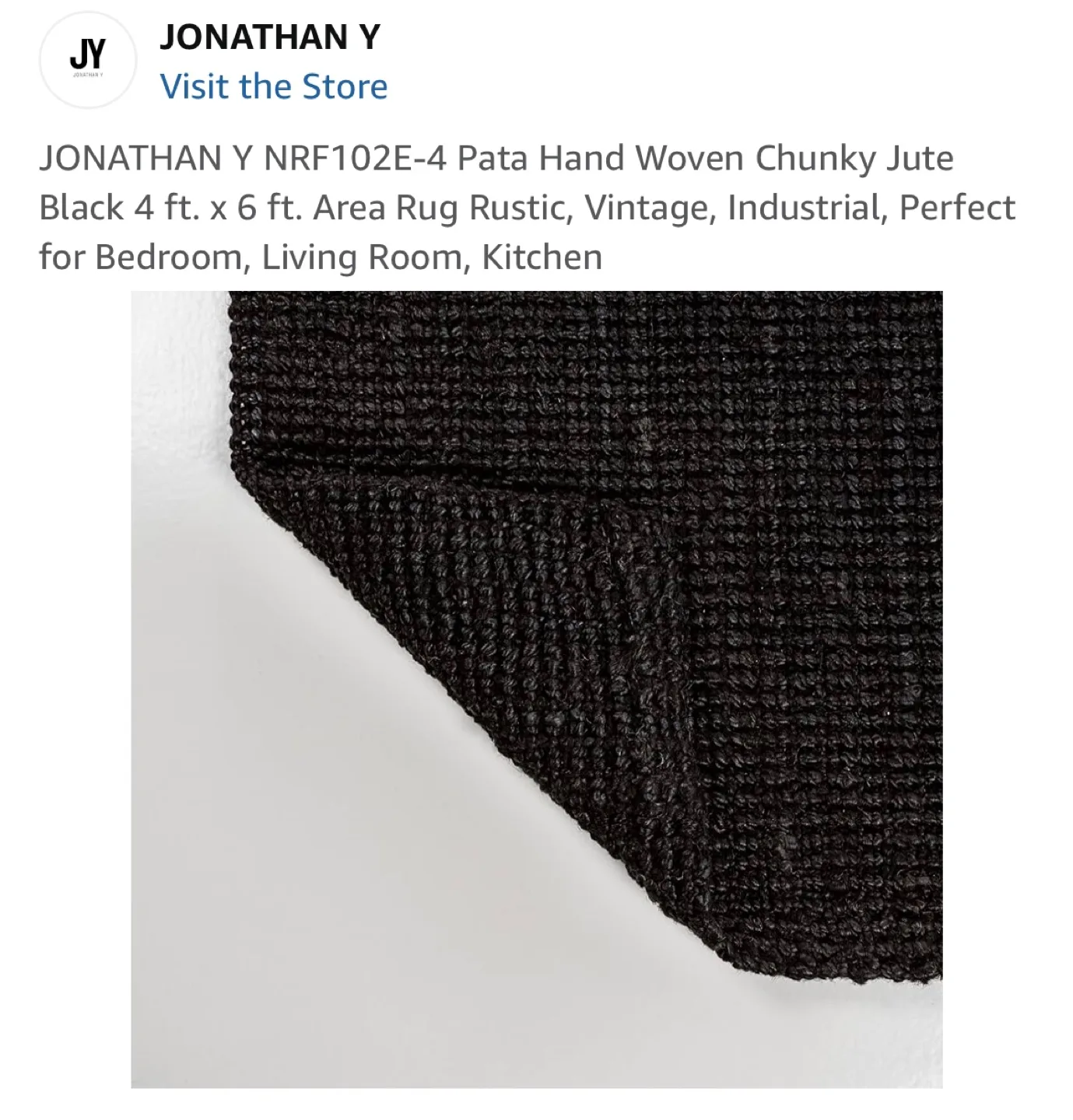 Jonathan Y Pata Hand Woven Chunky Jute Area Rug - Black image indicator(7)