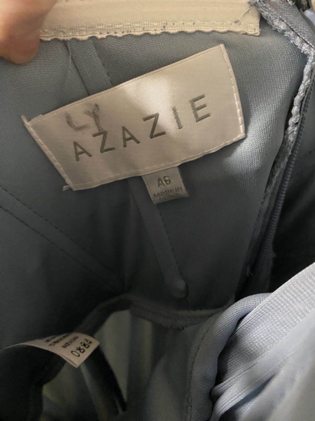 Azazie dusty blue bridesmaid dress - photo 5