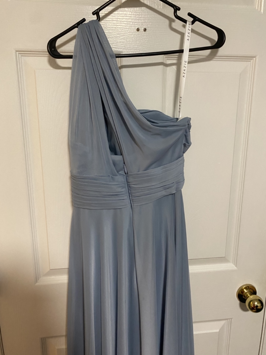 Azazie dusty blue bridesmaid dress - photo 3