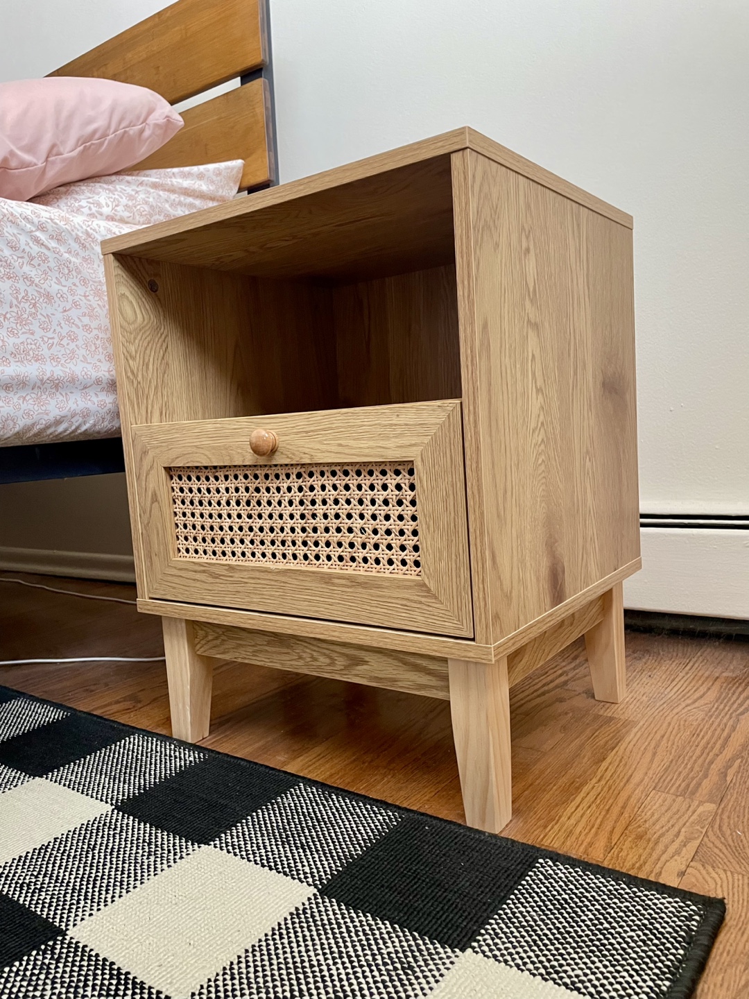 Nightstand with Rattan Drawer (Set of 2) - photo 2