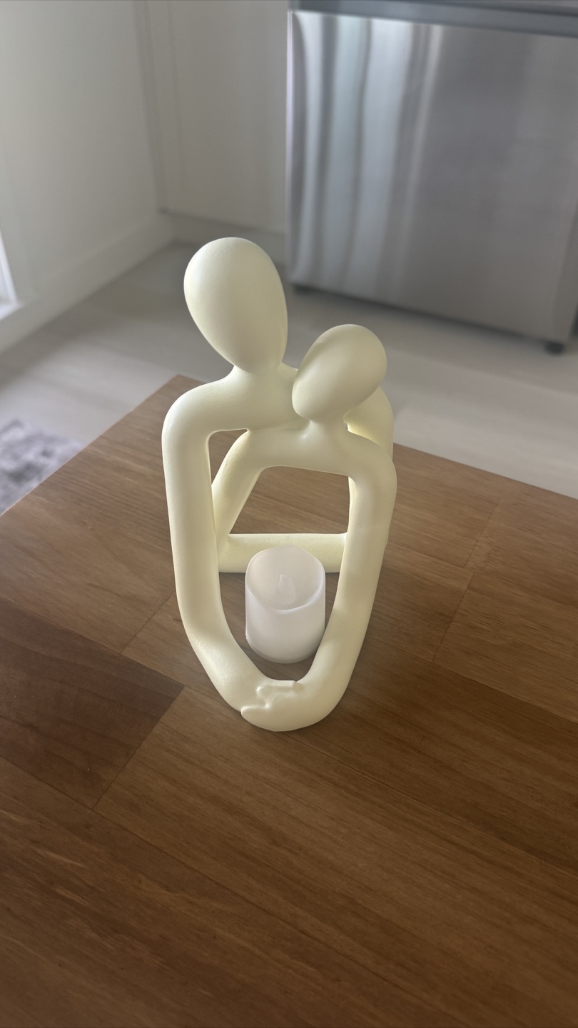 Cream-Colored Abstract Couple Candle Holder