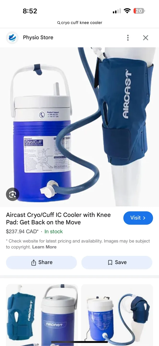 Aircast Cryo/Cuff Gravity Cold Therapy Knee System - Medium thumbnail