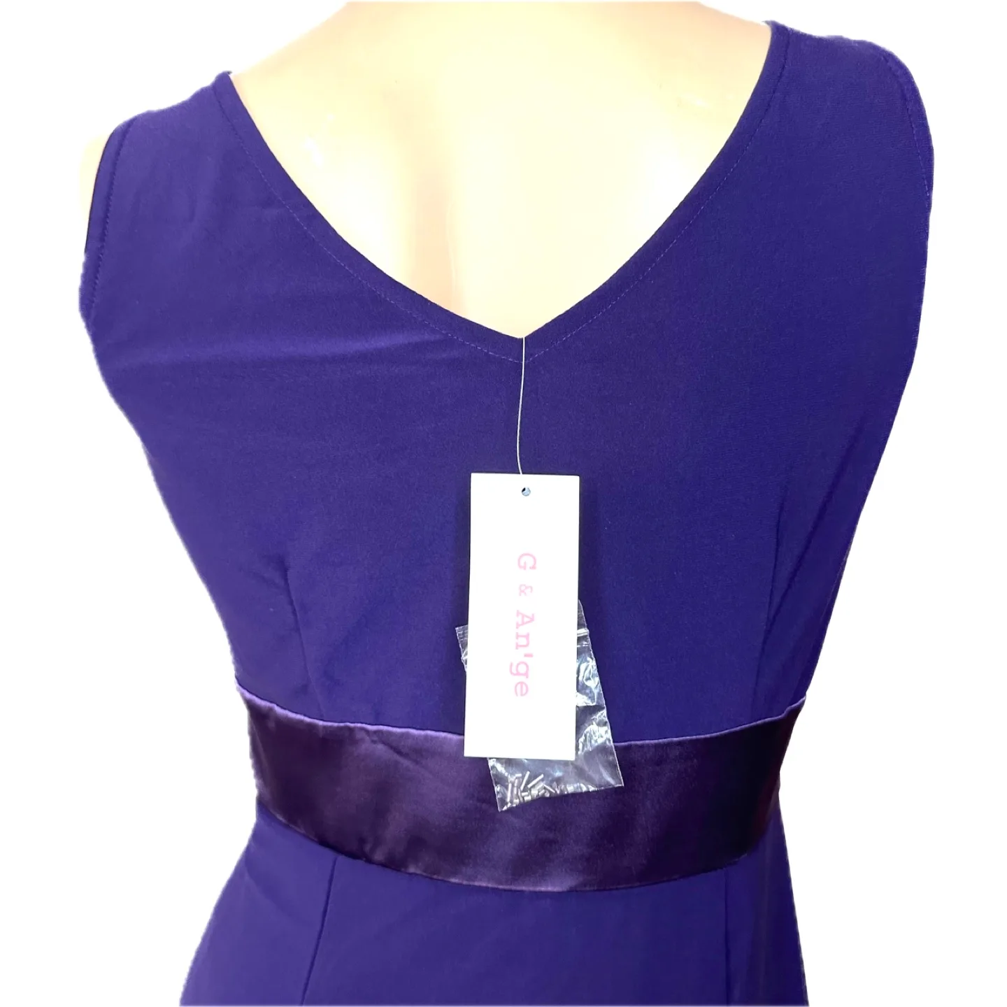 NWT Vtg G & An’ge Purple Party Dress Beaded Satin Sz 4 image indicator(9)