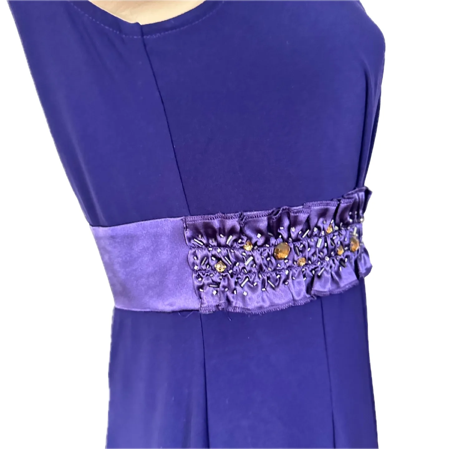 NWT Vtg G & An’ge Purple Party Dress Beaded Satin Sz 4 image indicator(7)