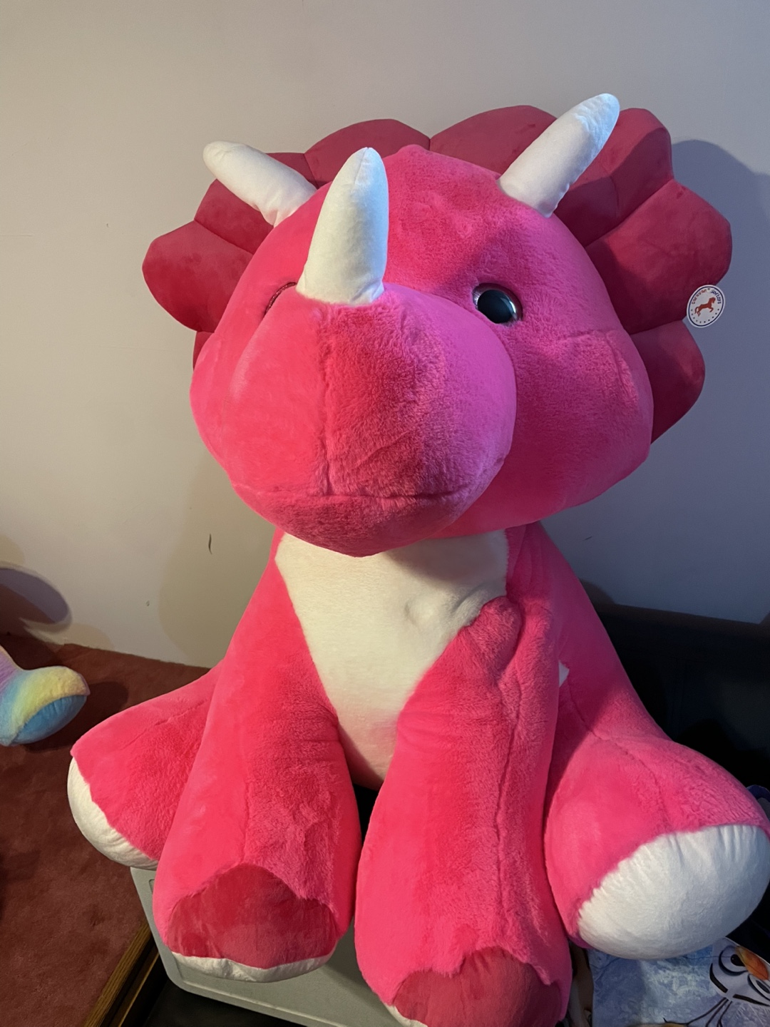 Huge Pink Triceratops Plush Toy