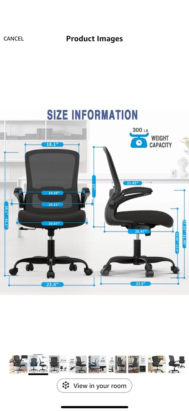 Ergonomic Desk Chair with Adjustable Lumbar Support image indicator(2)