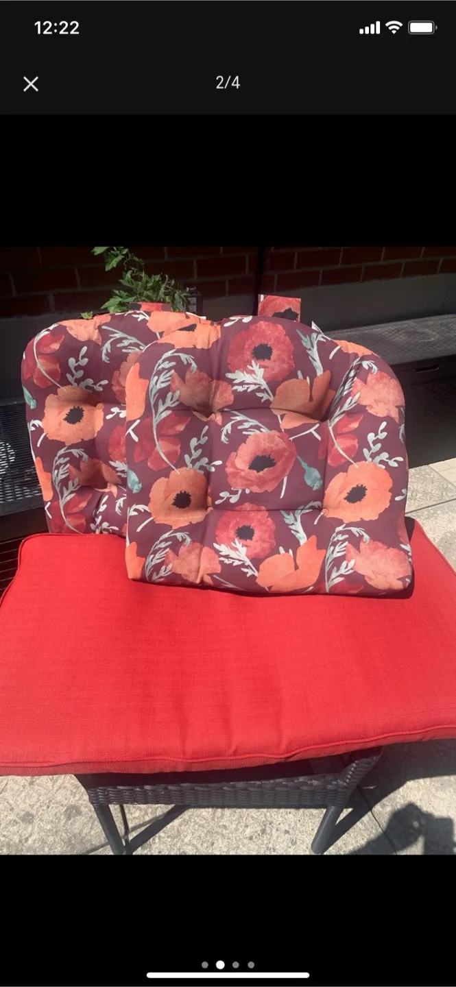Outdoor Patio Chair Cushions - Floral Print image indicator(4)