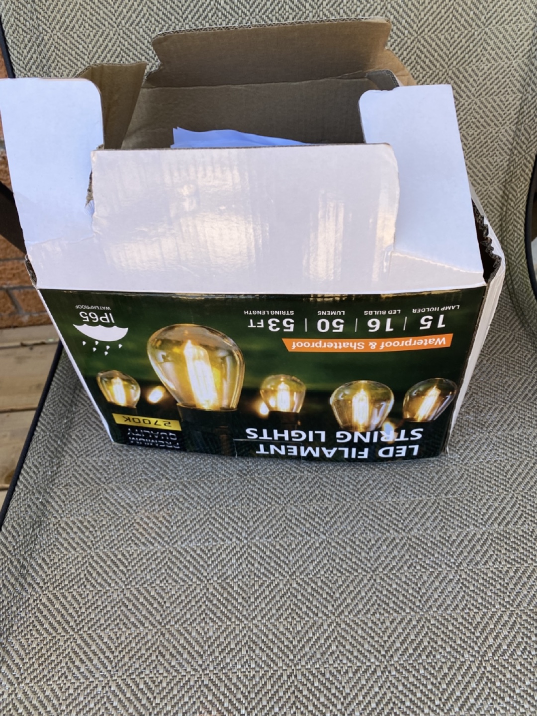 53FT Outdoor String Lights, 15+ Bulbs, Warm White - photo 2