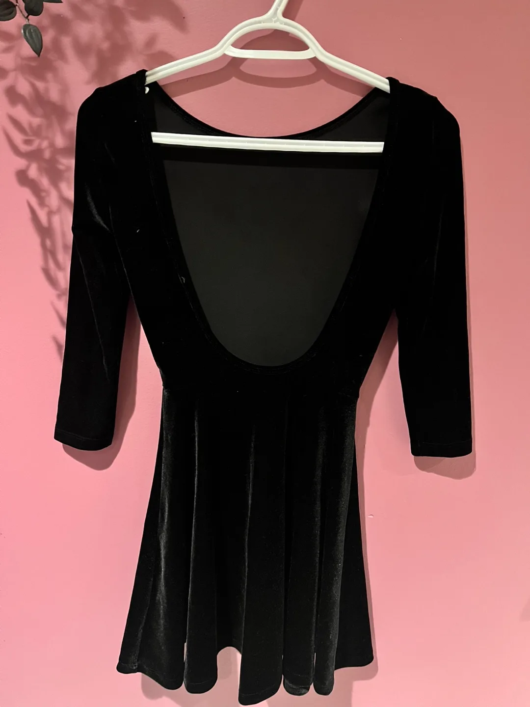 American Apparel Black Velvet Skater Dress image indicator(3)