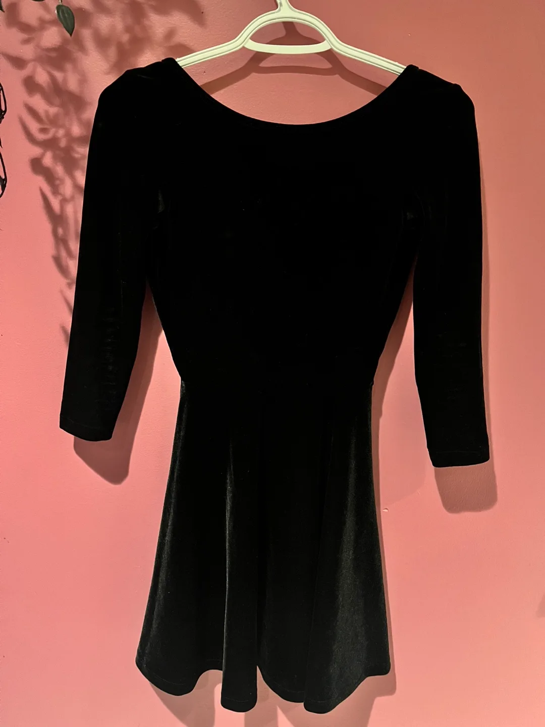 American Apparel Black Velvet Skater Dress image indicator(2)