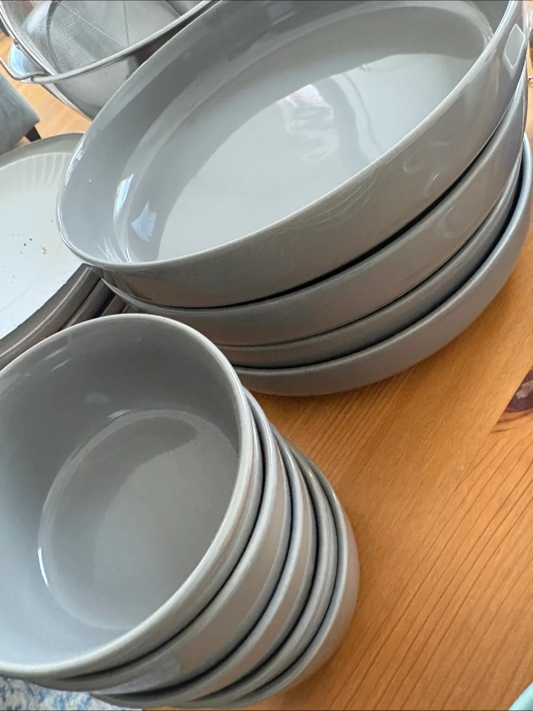 Grey stoneware dinnerware bowls thumbnail