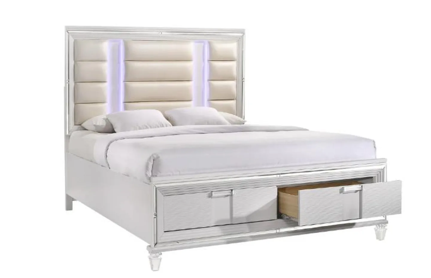 White Bedroom Set with LED Mirror image indicator(6)