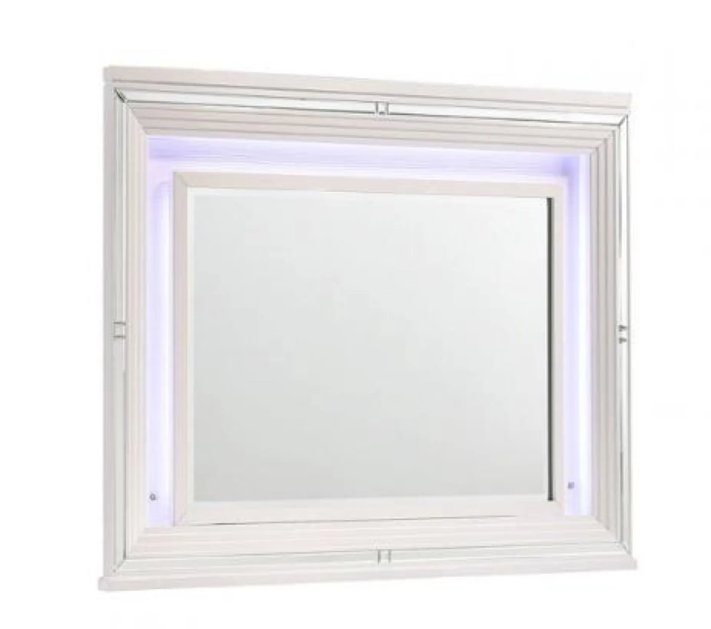 White Bedroom Set with LED Mirror image indicator(3)