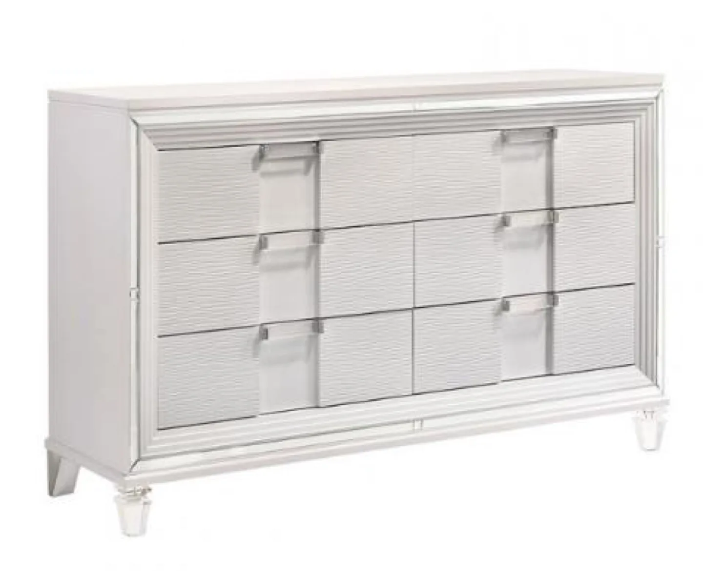 White Bedroom Set with LED Mirror image indicator(2)