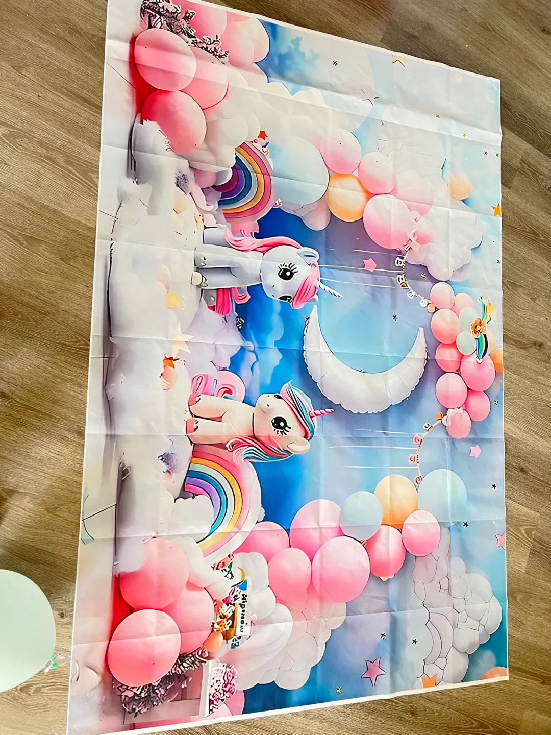 Unicorn Themed Party Backdrop 180x120cm thumbnail