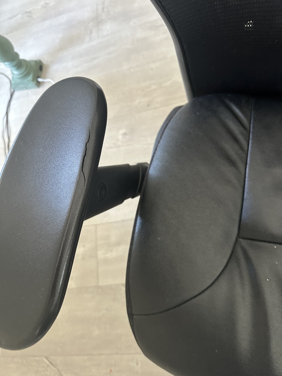 Used Black Mesh Office Chair with Damaged Armrest - photo 5