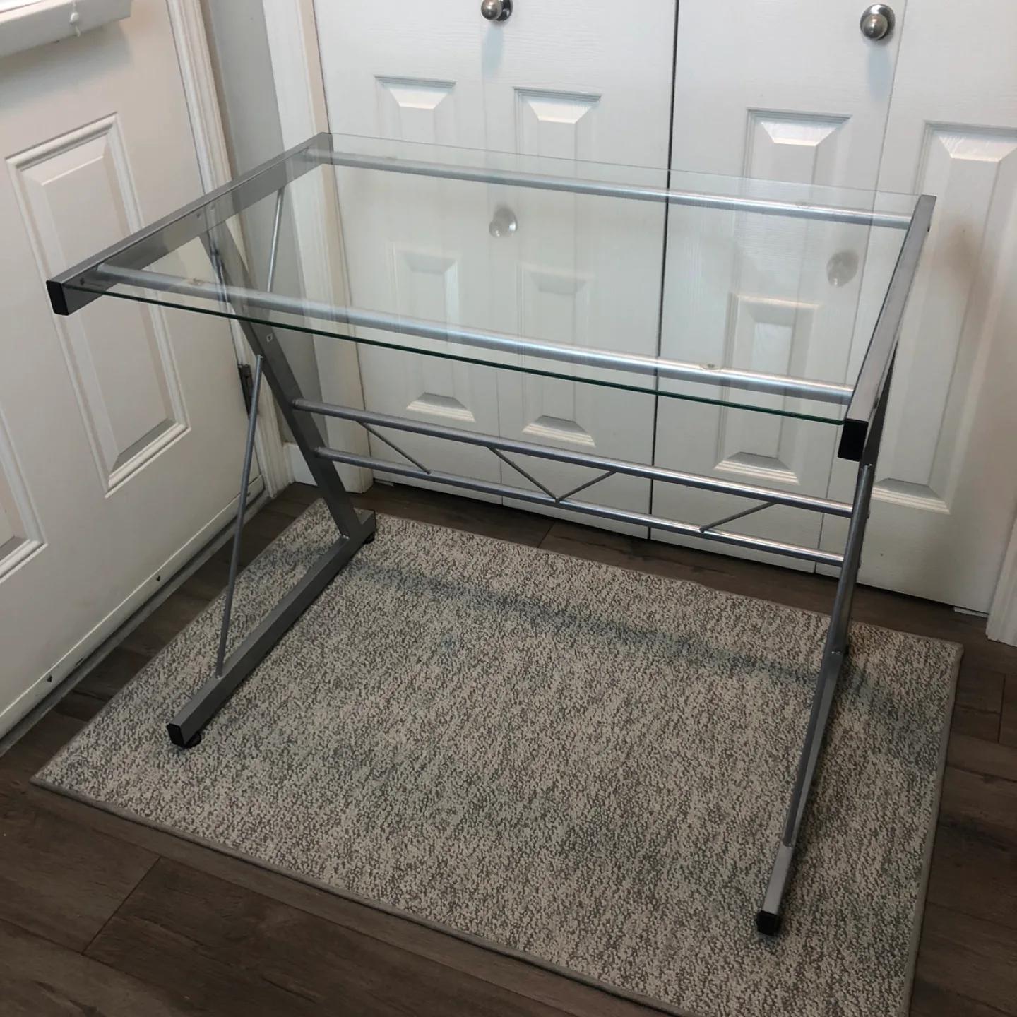 Walker Edison Glass Metal Office Computer Desk thumbnail