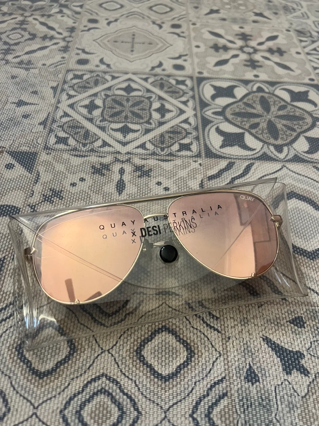 Quay x Desi Perkins Rose Gold Aviator Sunglasses thumbnail
